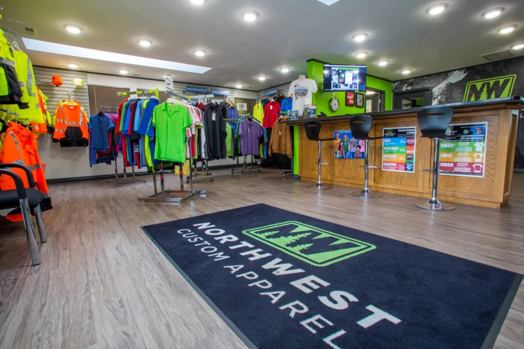 Northwest Custom Apparel Showroom printing shop