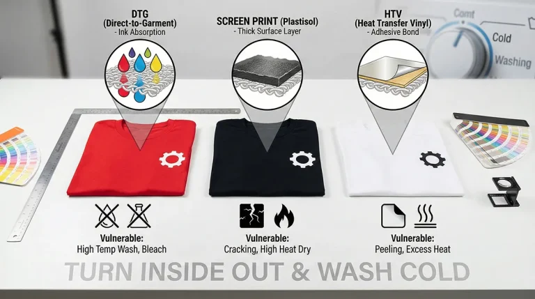 Printed Garment Care and wash instructions for DTG, Screen Printed, and HTV printed apparel