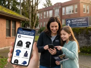 School fundraising online store shown on a phone for a Seattle-area school