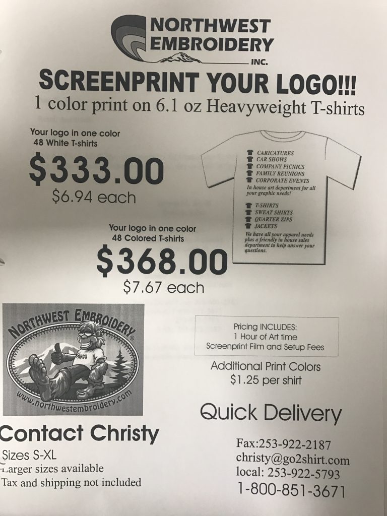 Screen print old pricing from 2005. As you can see the pricing was a lot cheaper 20 years ago
